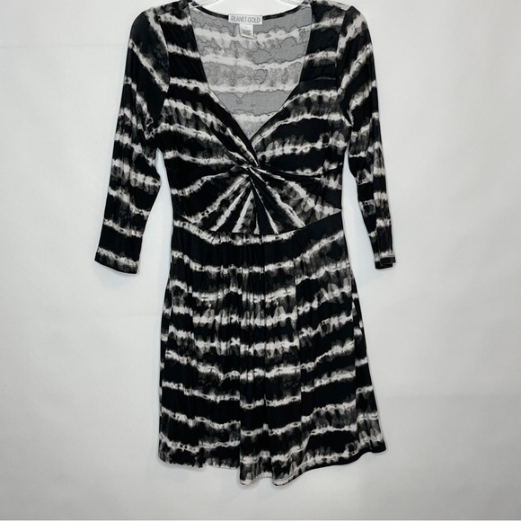 Planet Gold Junior's Dress Twisted Knot Tie Dye Long Sleeves Size L - Picture 2 of 7